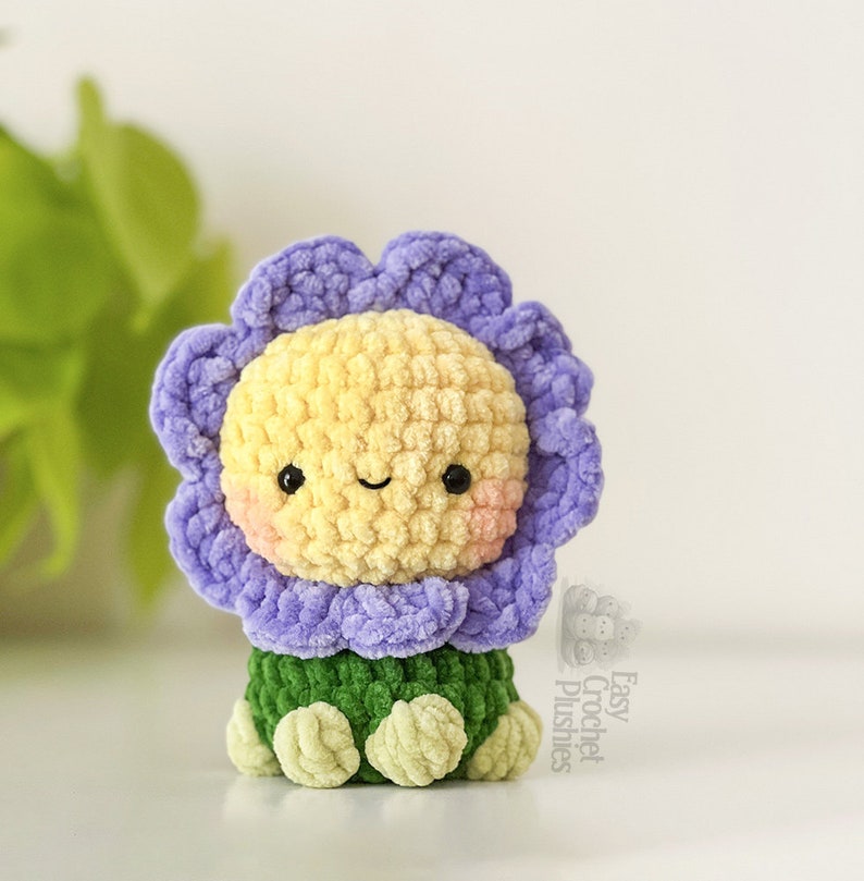 Modèle de fleur au crochet sans couture, Amigurumi sans couture, modèle de peluche au crochet PATRON PDF 2 en 1 image 2