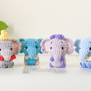 Elephant Crochet Pattern: No Sew Easy Fast Amigurumi Plushie 4-in-1 PDF ...