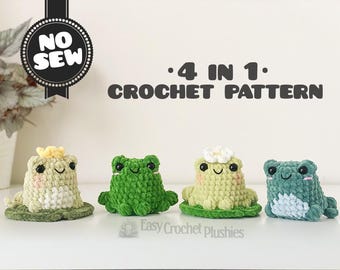 Patrón de ganchillo de rana: Amigurumi fácil y rápido 4 en 1 (sin costuras) PDF