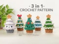 No Sew Christmas Tree Crochet Pattern, No Sew Amigurumi, Crochet Plushie Pattern - 3 in 1 PDF PATTERN