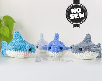 No Sew Shark Crochet Pattern Easy Fast Amigurumi Plushie Bestseller Market 3-in-1