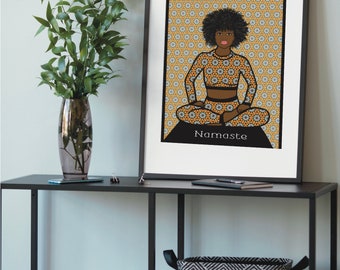 Namaste yoga mandala print