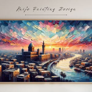 Frame TV Art: Baghdad - Iraq | Urban view and city skyline | Digital wall art | Instant download | Modern and romantic cityscape