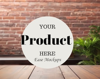 Brick Wall Digital Background Mockup | Table Top  to show Industrial, wood, kitchen Products