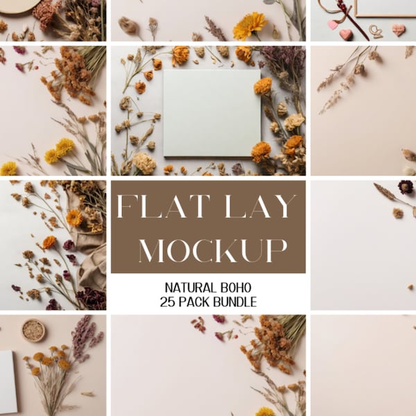 25 x Boho Summer Table Flat Lay Mockups Add Your Own Product | Digital Background Mock up Styled Stock Photography Scene Creator Mockups