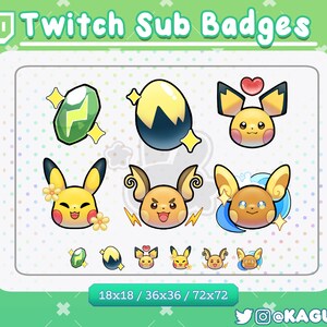 Pikachu Evolution Twitch Sub Badges