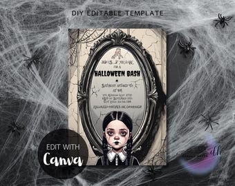 Wednesday Halloween Party Digital Invitation Printable Template