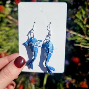 Boucles d'oreilles origami carpes koï