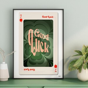 As de tréboles GOOD LUCK/arte de pared imprimible/Día de San Patricio/regalo de buena suerte/arte de pared irlandés/PNG sublimación trebol