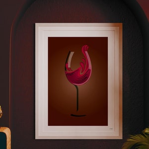 Cartel COPA de VINO/Arte de bebidas/Imprimibles/Decoración interiores/PNG sublimación/Arte de pared/decoración eventos
