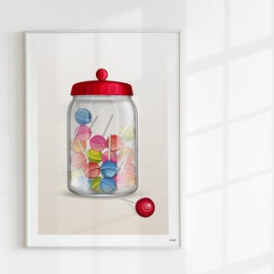 Lollipop arte impresión/cartel decoración cocina /cartel de comida/PAPERCUTOUT digital/PNG sublimación/Descarga inmediata/Regalo original
