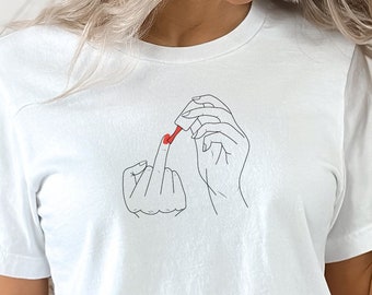 Feministisches T-Shirt Mittelfinger lackieren, Feminismus, Nagellack, Geschenk Powerfrau und beste Freundin, Fair Labor Premium Shirt