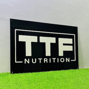 Custom Black Acrylic Rectangular Logo Sign, 3D Business Logo Signage, Custom Shop Signage, Wall Signs For Office Reception and Decor