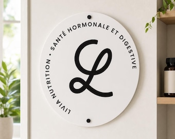 Custom Round Acrylic Business Logo Sign | 3D Printed Circular Wall Plaque for Bakery, Salon, Fitness & Shop Decor
