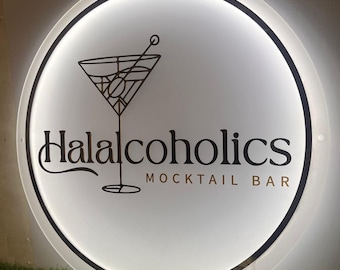 Personalized Acrylic LED Backlit Logo Sign | Salon backlit sign | LED Business Sign | Backlit Logo Sign | Custom shape LED Logo Sign