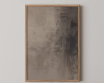 Modern Neutral Abstract | Beige and Charcoal Minimalist Wall Art | Textured Earth Tone Painting | PRINTABLE Digital Art | PTAB-02