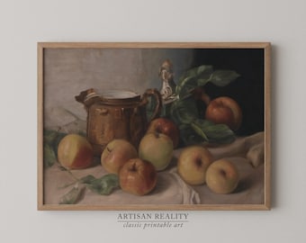 Country Kitchen Print | Vintage Painting | Apple Still Life PRINTABLE Digital Art | LSSL-01