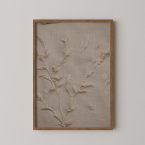 Antique Beige Embroidered Textile Print | Neutral Tapestry Wall Art | PRINTABLE Country Cottagecore Decor | PTPT-08