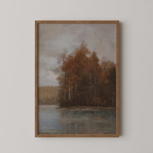 Moody Autumn Forest by the Lake | Vintage Fall Wall Art Printable | DIGITAL Rustic Decor | PTAT-01