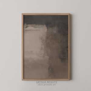 Moody Neutral Abstract | Beige and Charcoal Minimalist Wall Art | Modern Earth Tone Painting | PRINTABLE Digital Art | PTAB-01