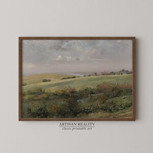 Spring Meadow Landscape | Vintage Country Farmhouse Wall Art PRINTABLE Download | LSLA-21