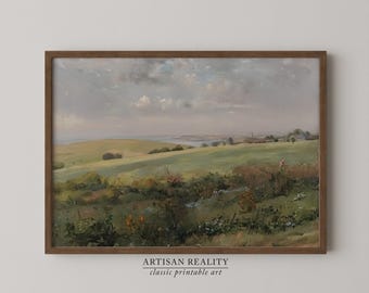 Spring Meadow Landscape | Vintage Country Farmhouse Wall Art PRINTABLE Download | LSLA-21