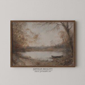 Vintage Lakeside Fall Art | Landscape Decor Wall Art | PRINTABLE Vintage Digital Download | LSAT-01