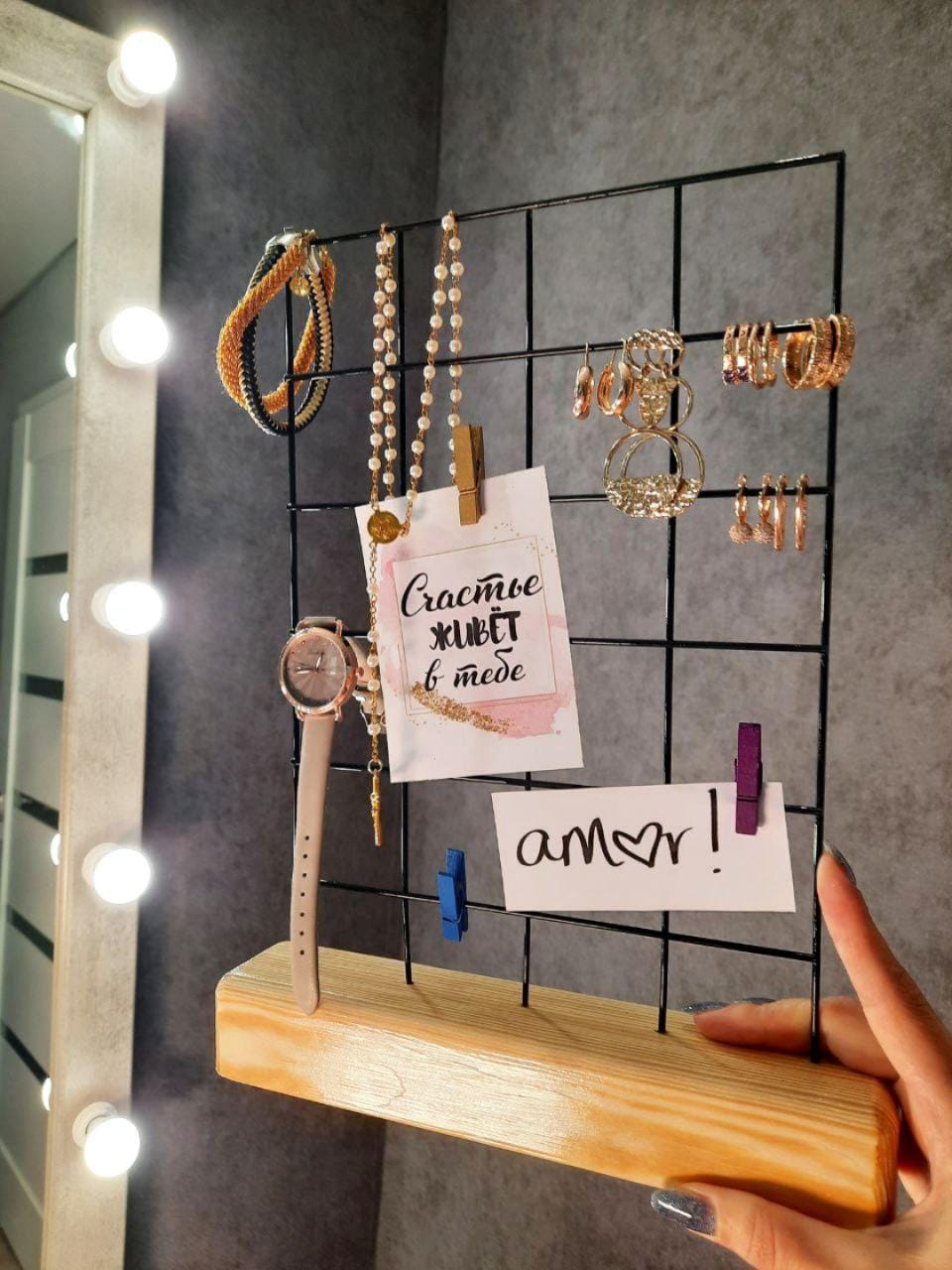 Table Note Board Metal Table Memo Board Organizer Stand, Wire Photo Grid for Desk ...