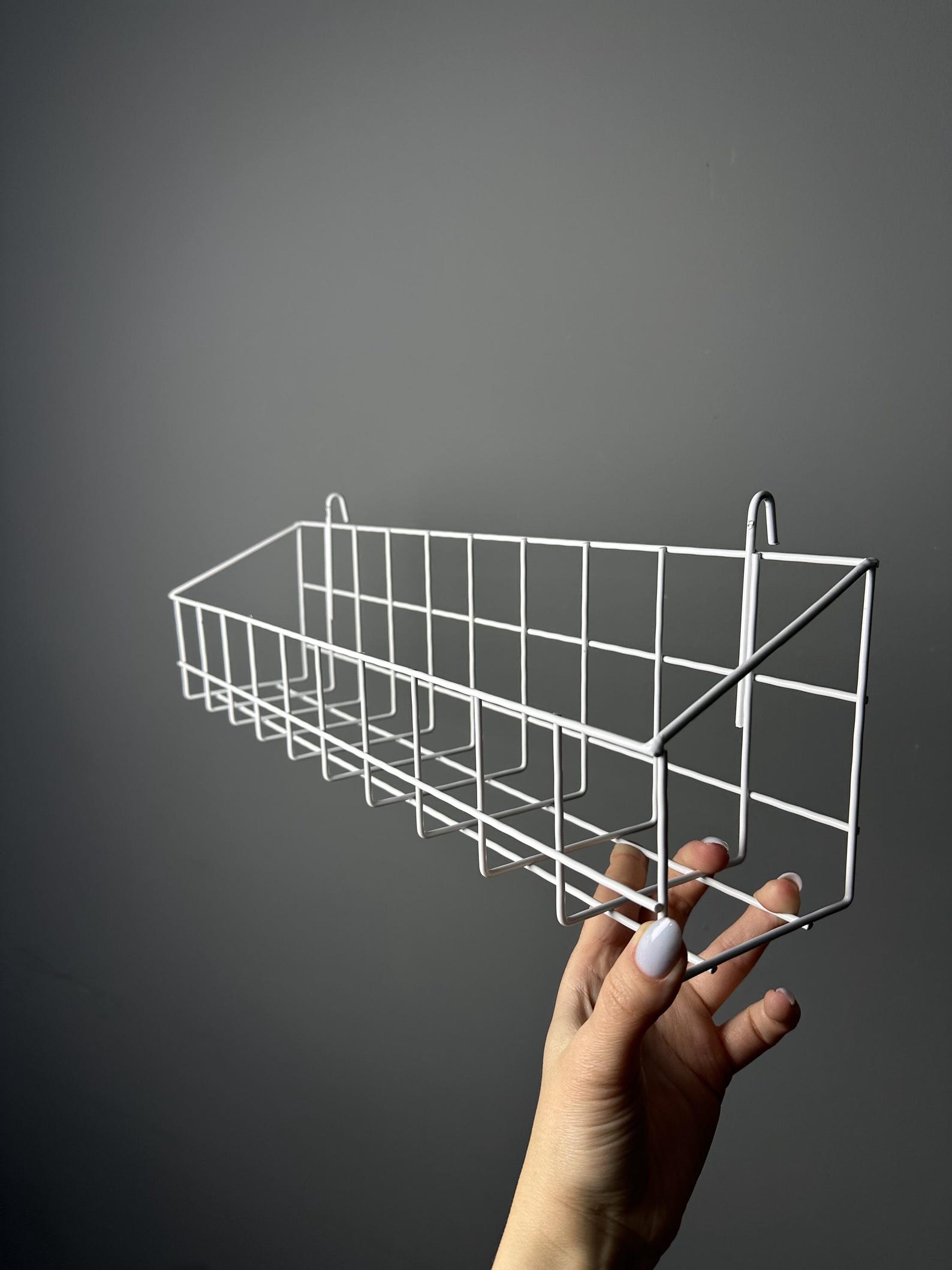 Large Hanging Wire Basket for Wall Grid, Black or White Mesh Storage ...