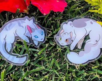 Battle cat acrylic pins || Ivypool & dovewing