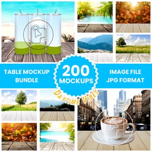 Table Background Mockup Bundle, Wood Table Mockup, Background Mockup, Background JPG, Wood Mockup, Mug Table Mockup, Tumbler Table Mockup
