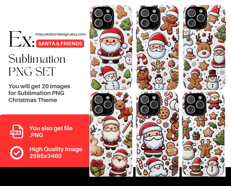 Christmas Phone Case png, Christmas PNG Bundle, Christmas Wrap Sublimation PNG designs