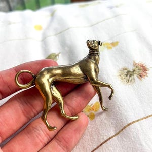 Brass Dog Figurine Greyhound Statue Vintage Home Decor Gold Paper Weight Desk Decor Gift For Dog Owner