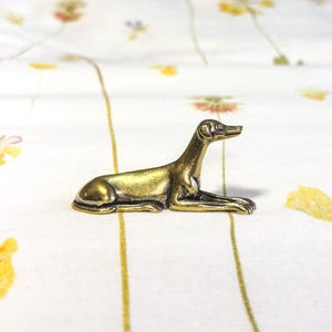 Brass Dog Figurine Whippet Statue Vintage Home Decor Gold Paper Weight Desk Decor Gift For Dog Owner