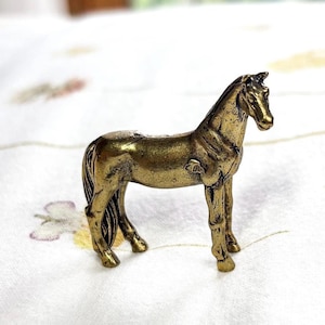 Brass Horse Figurine Vintage Equestrian  Home Decor Brass Animal Statue Horse Lover Gift For Farm Lover Western Home Decor Paperweight
