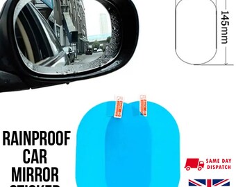 2 Pcs Rainproof Car Rearview Mirror Sticker Anti-fog Protective Film Rain Shield