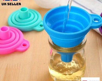 Blue Folding Silicone Funnel