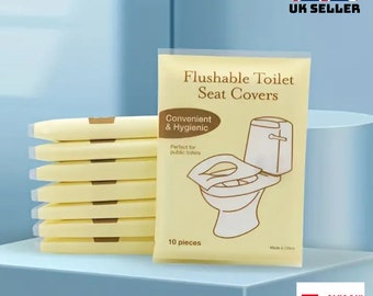 10 couvre-sièges de toilette en papier | 100 % biodégradable | Accessoires de voyage