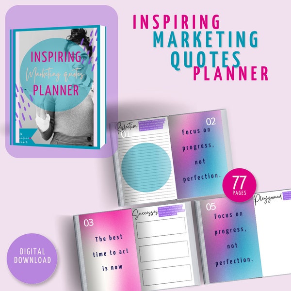 Inspiring marketing quotes planner, marketingquotes, printable