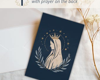 Gebedskaart van de Maagd Maria, Maria-devotionele kunst, Katholiek cadeau