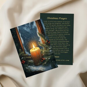 Carta di preghiera con candela di Natale sacra, regalo di riempimento per calze della Befana, idea regalo per borsa regalo di Natale per chiesa cattolica ispiratrice