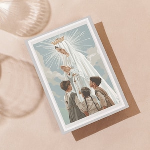 Gebetskarte Unserer Lieben Frau von Fatima, Heilige Karte der Jungfrau Maria, 4x6-Zoll-Packung Marienverehrung-Postkarte, religiöses weibliches Heiliges-Symbol-Lesezeichen