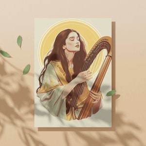 Cartão sagrado de Santa Cecília, cartão de oração do santo padroeiro da música, marcador de incentivo de pacote de 4 x 6 ", proteção de nota de saudação do músico Bênção RCIA
