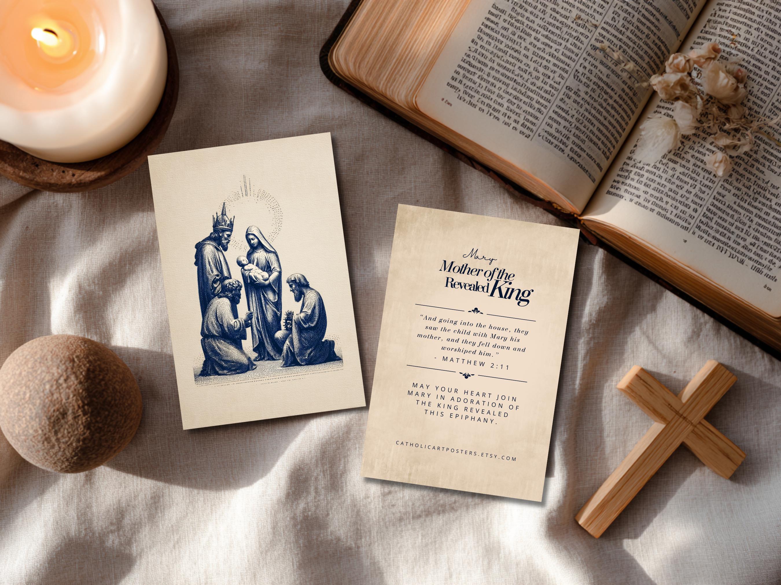 Mary Mother of the Revealed King Epiphany Prayer Card | Adoration of ...