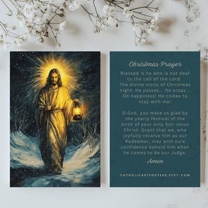 Luce del mondo, biglietto di preghiera di Natale, cartolina con lo spirito natalizio di Gesù Cristo, regalo di calza della Befana con affermazione, versetto della Bibbia di Giovanni