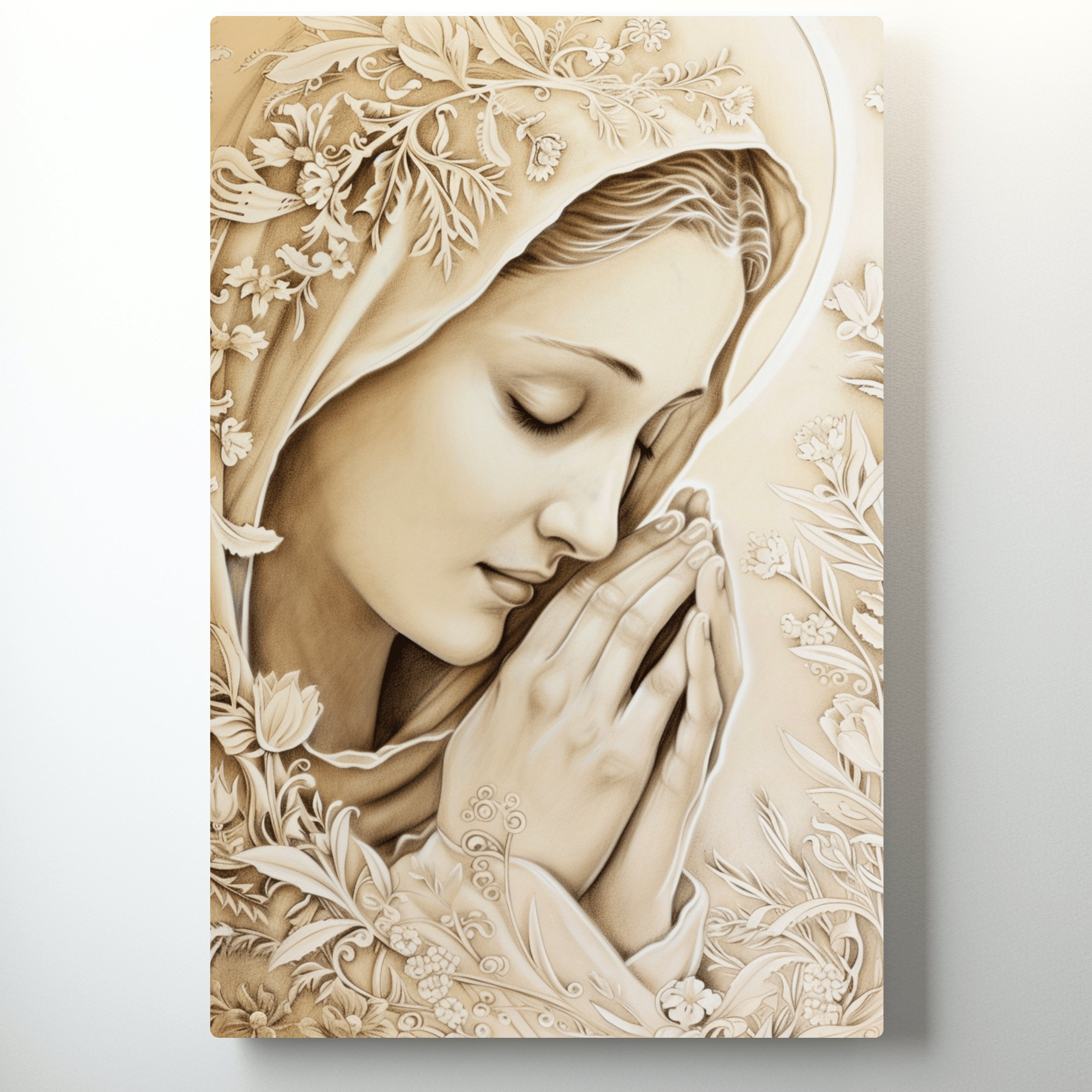 Our Lady of the Immaculate Conception Airbrush Drawing, Holy Virgin Our Lady of the Immaculate Conception Airbrush Drawing, Holy Virgin