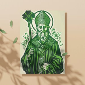 Biglietto di preghiera irlandese di San Patrizio, pacchetto di santini da 4x6", stampa artistica cattolica, segnalibro, regalo di comunione, ricordo della chiesa irlandese