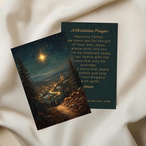 Prières catholiques pour carte de Noël, carte postale d'étiquette de verset de la Bible, carte sainte à distribuer pour les fêtes de fin d'année, cadeau de foi de remplissage de bas de bénédiction de Noël