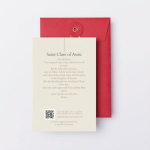 St Clare of Assisi Prayer Card, Traditional Catholic Art Print Patron ...