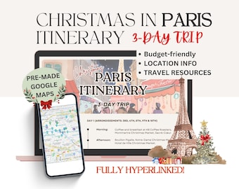 Navidad en París Itinerario de viaje Mapa móvil de París Planificador de viajes digital Planificador de viajes de destino de París Guía de viajes digital Viaje a París
